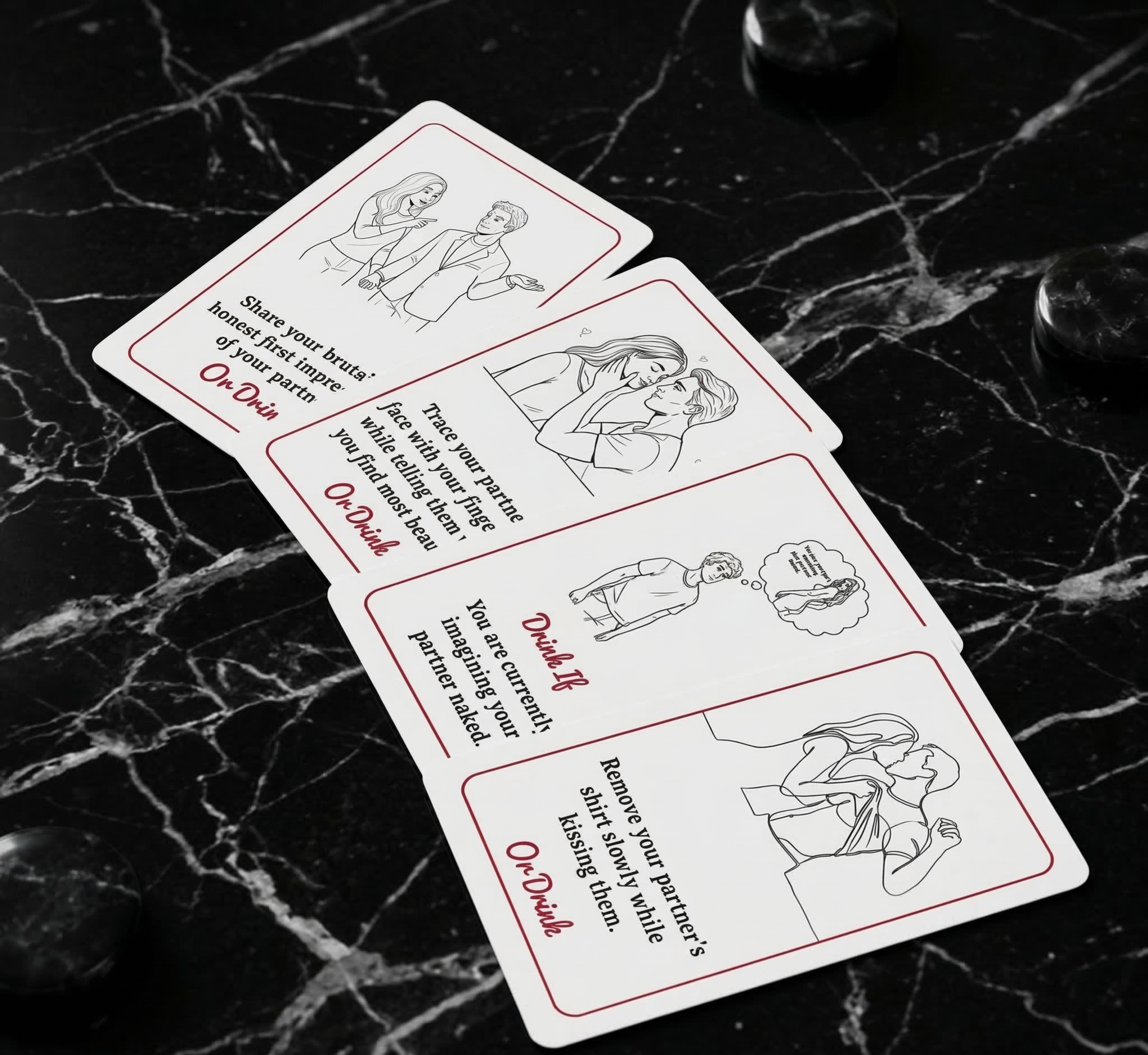 cards on marble